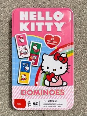 Hello Kitty Dominoes Game in Collectible Pink Tin